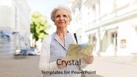  Presentation with travel and tourism - Amazing presentation theme having woman or tourist with map backdrop and a  colored foreground