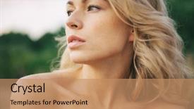  Presentation with beautiful skin - Cool new presentation with woman outdoors sunny day nature backdrop and a coral colored foreground