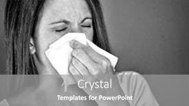  Presentation with tissue - Audience pleasing presentation consisting of woman-outside-blowing-nose backdrop and a gray colored foreground