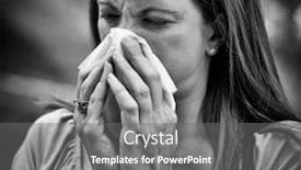  Presentation with tissue - Slide deck enhanced with woman-outside-blowing-nose background and a gray colored foreground