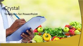  Presentation with health diet - Audience pleasing slide deck consisting of woman over diet and health backdrop and a blonde colored foreground