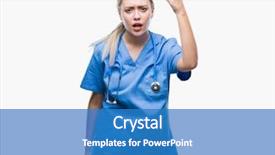  Presentation with doctor helps to get out of bed an elderly woman - Colorful PPT theme enhanced with woman over isolated background angry backdrop and a teal colored foreground