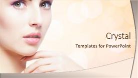  Presentation with spa concept - PPT layouts featuring woman over warm orange background background and a  colored foreground