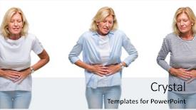  Presentation with collage - Slide deck featuring woman over white isolated backgroud background and a  colored foreground