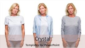  Presentation with woman crying - Theme featuring woman over white isolated backgroud background and a  colored foreground