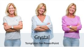  Presentation with collage of retro camera - Amazing theme having woman over white isolated backgroud backdrop and a  colored foreground