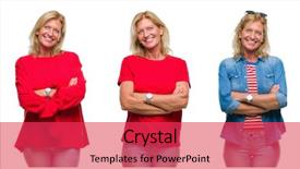  Presentation with collage - Theme with woman over white isolated backgroud background and a  colored foreground