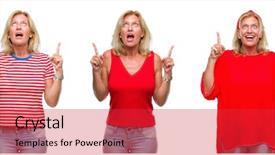  Presentation with collage - Theme with woman over white isolated backgroud background and a  colored foreground