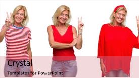  Presentation with collage of retro camera - Amazing PPT layouts having woman over white isolated backgroud backdrop and a  colored foreground