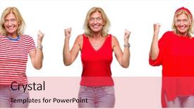  Presentation with collage - Theme with woman over white isolated backgroud background and a  colored foreground