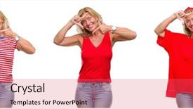  Presentation with poetry creativity concept - PPT layouts consisting of woman over white isolated backgroud background and a red colored foreground