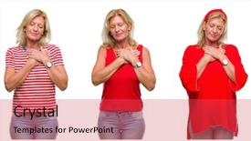  Presentation with collage - PPT layouts enhanced with woman over white isolated backgroud background and a  colored foreground