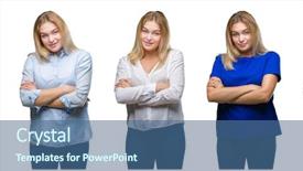  Presentation with beautiful midnight sun over - Cool new slides with woman over white isolated backgroud backdrop and a  colored foreground