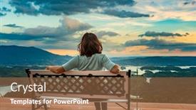  Presentation with amazing - Audience pleasing presentation theme consisting of woman-overlooking-amazing-view backdrop and a tawny brown colored foreground