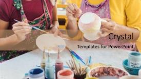  Presentation with diy - Beautiful PPT layouts featuring woman owned - women in diy workshop coloring backdrop and a coral colored foreground