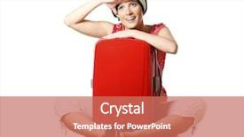  Presentation with forward - Presentation theme enhanced with woman packed and looking forward background and a coral colored foreground