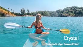  Presentation with tour - Cool new presentation theme with woman paddling a kayak backdrop and a teal colored foreground