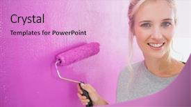  Presentation with new home - Cool new PPT theme with senior man soldering an old backdrop and a gray colored foreground