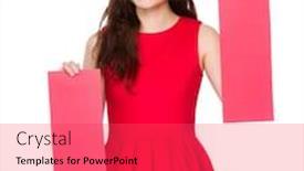  Presentation with poster - Presentation theme enhanced with woman pair of poster background and a red colored foreground