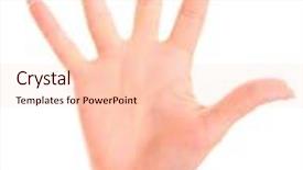  Presentation with palm - Beautiful presentation theme featuring woman-palm-isolated-on-white backdrop and a lemonade colored foreground