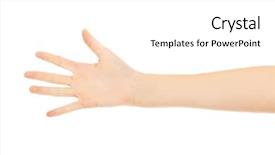  Presentation with five senses - Cool new presentation theme with woman palm with five fingers backdrop and a white colored foreground