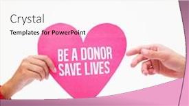  Presentation with save - Cool new slides with woman passing man pink heart against be a donor save lives backdrop and a white colored foreground