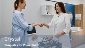  Presentation with prenatal - Presentation theme enhanced with woman-patient-and-gynecologist-handshaking background and a seafoam green colored foreground