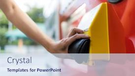  Presentation with pay - Amazing PPT layouts having woman-pay-on-card-inside backdrop and a sky blue colored foreground