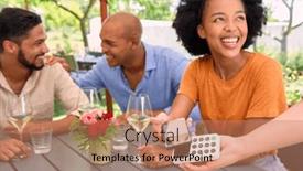  Presentation with contactless - Slide deck enhanced with woman-paying-bill-at-outdoor background and a coral colored foreground