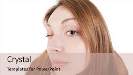  Presentation with funny - PPT layouts with woman peep funny picture background and a soft green colored foreground