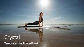  Presentation with yoga - PPT layouts featuring woman-performing-a-yoga-asana background and a dark gray colored foreground