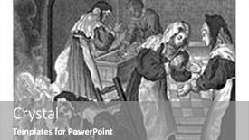  Presentation with chest - Beautiful PPT theme featuring woman-picks-up-the-intact backdrop and a gray colored foreground