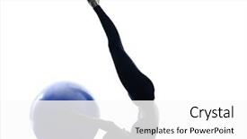  Presentation with pilates - Colorful theme enhanced with woman pilates ball exercises fitness backdrop and a white colored foreground