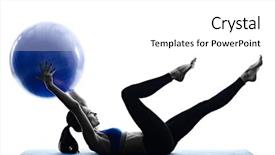  Presentation with exercises - Beautiful presentation theme featuring woman pilates ball exercises fitness backdrop and a white colored foreground