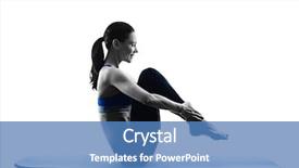  Presentation with pilates - Cool new slides with woman pilates exercises fitness isolated backdrop and a teal colored foreground
