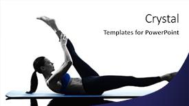  Presentation with pilates - Cool new presentation with woman pilates exercises fitness isolated backdrop and a white colored foreground