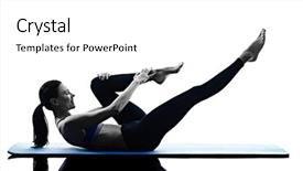  Presentation with exercises - Amazing theme having woman pilates exercises fitness isolated backdrop and a white colored foreground