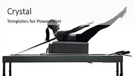  Presentation with exercises - Beautiful slide deck featuring woman pilates reformer exercises fitness backdrop and a white colored foreground