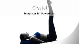  Presentation with crossfit fitness trx training exercises - Slide set with woman pilates roller exercises fitness background and a white colored foreground