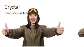  Presentation with pilot - PPT theme featuring woman pilot isolated background and a cream colored foreground