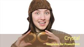  Presentation with pilot - Slide deck consisting of woman pilot isolated on the white background and a tawny brown colored foreground