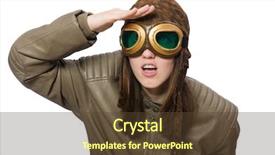  Presentation with pilot - PPT layouts consisting of woman pilot isolated on the white background and a tawny brown colored foreground