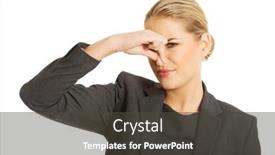  Presentation with smell - Amazing presentation having woman pinching her nose because of disgusting smell backdrop and a dark gray colored foreground