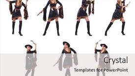  Presentation with pirate - Cool new presentation theme with woman pirate in various poses on white backdrop and a light gray colored foreground