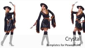  Presentation with pirate - Theme consisting of woman pirate in various poses on white background and a white colored foreground