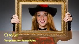  Presentation with pirate - Colorful slides enhanced with funny pigtails making christmas cookies backdrop and a coral colored foreground