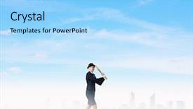  Presentation with play - PPT theme enhanced with woman play baseball mixed media background and a light blue colored foreground