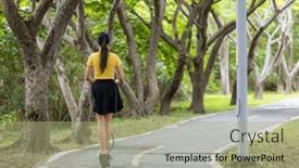  Presentation with motor - PPT layouts featuring woman-play-with-motor-scooter background and a mint green colored foreground