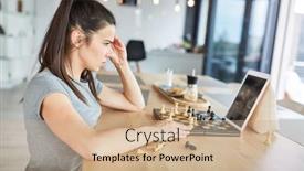  Presentation with chat - Audience pleasing slides consisting of woman-playing-chess-at-home backdrop and a coral colored foreground