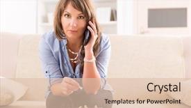  Presentation with chessboard - PPT theme featuring woman playing chess on mini background and a lemonade colored foreground